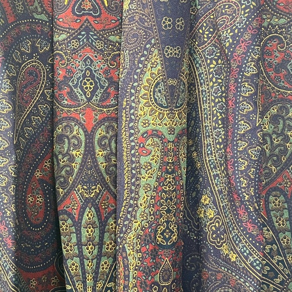 Vintage Paisley Midi Skirt Equestrian Fall Red Navy Green Gold Size 12 - Picture 11 of 16